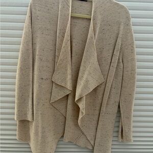 Eileen Fisher Speckled Beige Open Cardigan